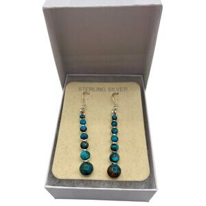 Mojave Turquoise Earrings 925 Sterling Silver Philippines 2 inches with box